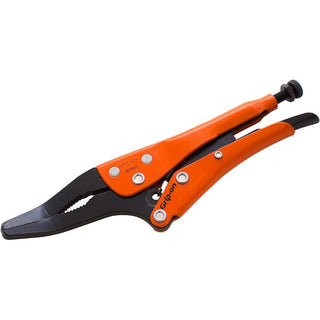 Grip-On 127B06 6-Inch Bent Long Nose Locking Pliers in Orange Epoxy