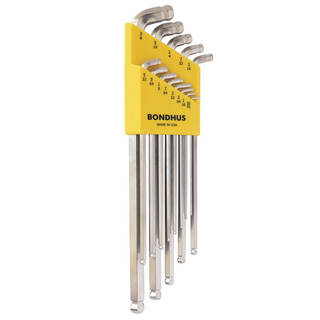 Bondhus 77037 BriteGuard Stubby Double Ball L-Wrenches Set, .050 - 3/8", 13 Pc.