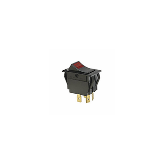 Ideal 774056 Rocker Switch, Red Light, DPST, On-Off, Spade