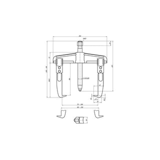 Gedore 8000660 Universal puller, 2-arm pattern 200x150 mm