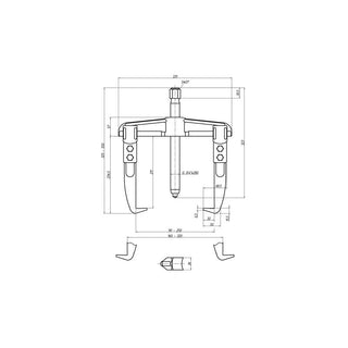 Gedore 8000740 Universal puller, 2-arm pattern 250x200 mm