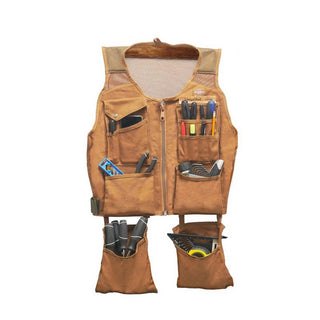 Bucket Boss 80450 SuperVest, L/XL Waist, Canvas, Brown, 14-Pocket