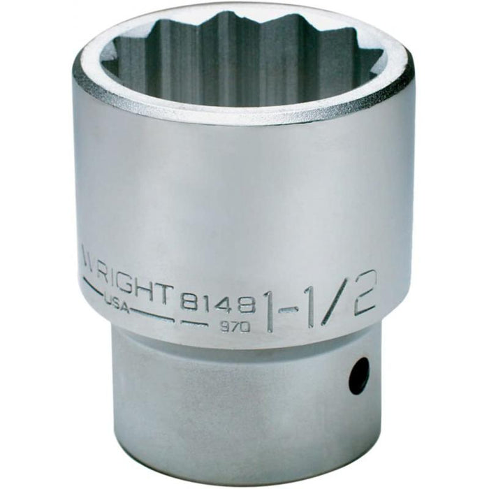 Wright Tool 8156 Square 12 Point Standard Socket 1 Inch Drive