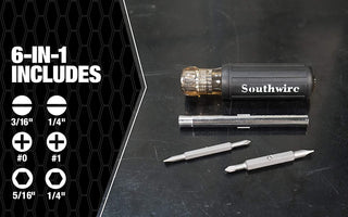 Southwire SD6N1P 6-in-1 Screwdriver W/ Precision Bit