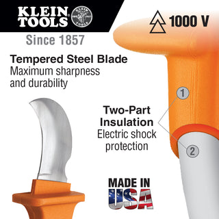 Klein Tools 1571INS Insulated Lineman's Skinning Knife