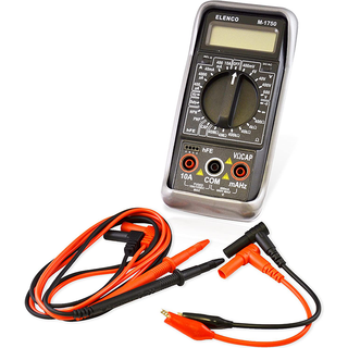 Elenco M-1750 Multimeters 3 1/2 Digit Cap./ Freq./ Trans. w/ Grey Boot