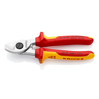 KNIPEX 95 16 165 Cable Shears w/Insulated Multi-Component Grip Handles