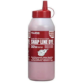 Tajima PLC3-DR900 Snap Line Dye, permanent marking chalk, dark red, easy-fill nozzle, 907g / 32 oz.