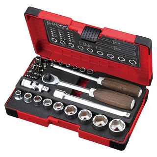 Vessel Tools HRW2303MW Wood-Compo Socket Wrench Set