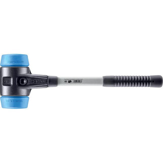 Halder 3701.080 Simplex Mallet with Soft Blue Rubber Inserts, Non-Marring Heavy Duty Reinforced Housing and Fiberglass Handle