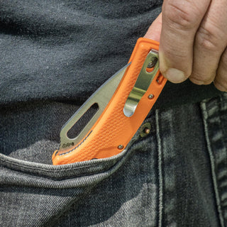 Klein Tools OFK000ORT Resurgence Fishing Pocket Knife, Orange & Drop Point