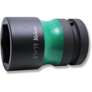 Ko-Ken PW8P-41X19 1 Sq. Dr. Rear Wheel Nut Socket 41 x 19mm Hex x Square Length 87mm Color coded