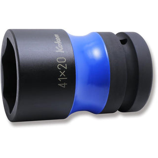 Ko-Ken PW8P-41X20 1 Sq. Dr. Rear Wheel Nut Socket 41 x 20mm Hex x Square Length 87mm Color coded