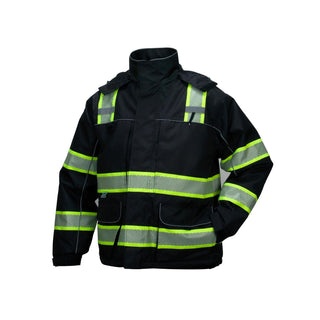 Pyramex RPB3511 ANSI Type O - Class 1 Not FR Black Reflective Parka