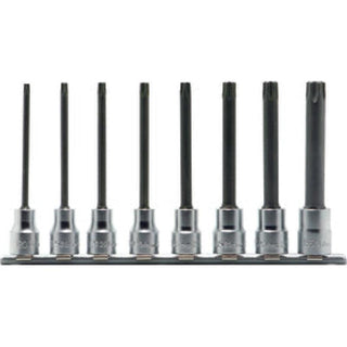 Koken RS3025/8-L100RH 3/8 In Sq. Dr. Bit Socket set TORX® T20H-T55H Tamper Resistant Length 100mm Round shank 8 Pieces