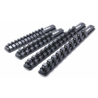 Ko-ken RSAL200-3/8X8 Magnetic Aluminum Rail 3/8"Dr. Plastic Clip 8 Pcs 200 mm