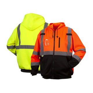 Pyramex RSZH33 Type R - Class 3 Hi-Vis Lime Premium Zipper Sweatshirt