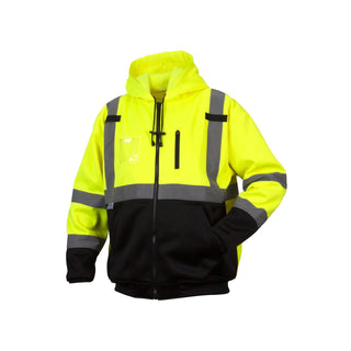 Pyramex RSZH33 Type R - Class 3 Hi-Vis Lime Premium Zipper Sweatshirt