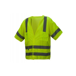 Pyramex RVHL3110BR Series Type R - Class 3 Hi-Vis Lime Safety Vest