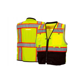 Pyramex RVZT44B Type R - Class 2 Hi-Vis Lime Heavy-Duty Utility Vest