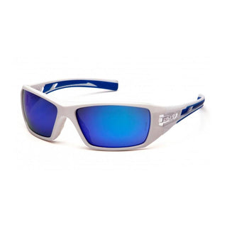 Pyramex SWBL10465D Velar Ice Blue Mirror Lens with White and Blue Frame