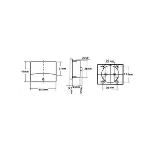 Velleman AIM605000 5A Panel Meter, 2.4" x 1.9"