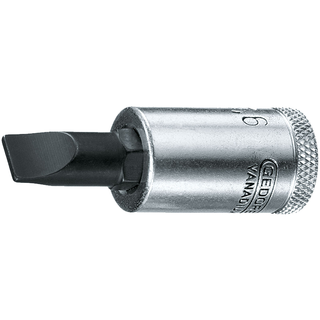 Gedore 6666370 IS 30 10X1 6 Slotted Screwdriver Bit Socket, 3/8"