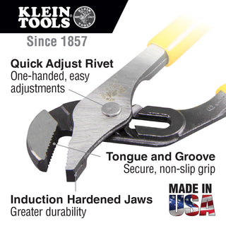 Klein Tools D502-6TT Pump Pliers, 6", with Tether Ring