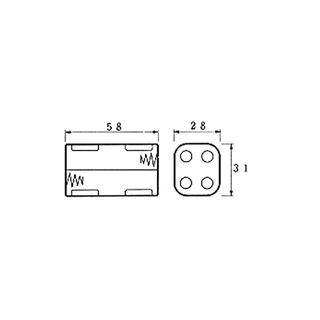 Velleman BH343B Battery Holder for 4 x AA-Cell with Snap Terminals