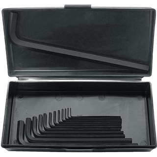 Bondhus 12396 Set of 10 Hex L-Wrenches, Sizes (1.5-12mm) in Metal Box