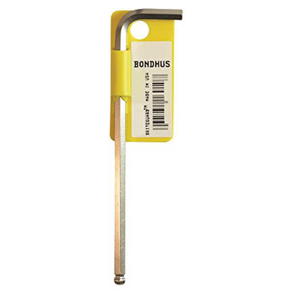 Bondhus 16918 5/8" x 9.8" Ball End Tip Hex Key L-Wrench with BriteGuard Finish, Tagged and Barcoded, Long Arm