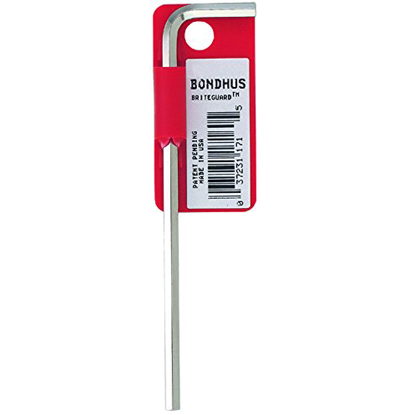 Bondhus 17156 3mm x 126mm Ball End Tip Hex Key L-Wrench with BriteGuard Finish, Tagged and Barcoded, 10 Pack