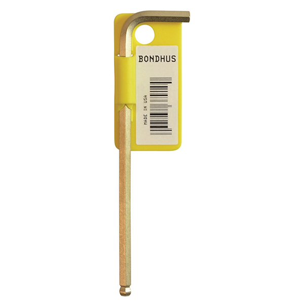 Bondhus 37902 .050 x 2.8" Ball End Tip Hex Key L-Wrench with GoldGuard Finish, Tagged and Barcoded, 10 Pack