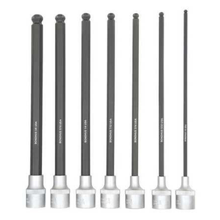 Bondhus 43845 ProHold Socket Ball End Bit Tool Set with Socket with ProGuard Finish, 6", 7 Piece