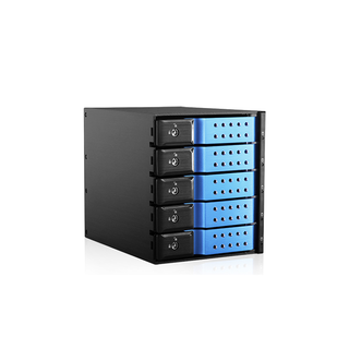 iStarUSA BPN-DE350SS-BLUE  Trayless 3x 5.25" to 5x 3.5" SAS SATA 6 Gbps HDD Hot-swap Rack