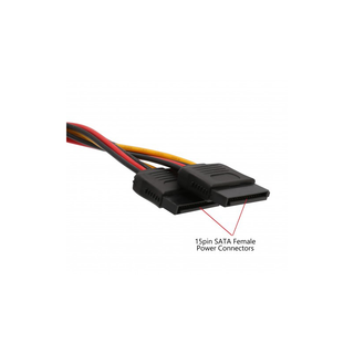 Syba CL-CAB40021 4 Pin Molex Male to Two 15 Pin SATA Power Cable