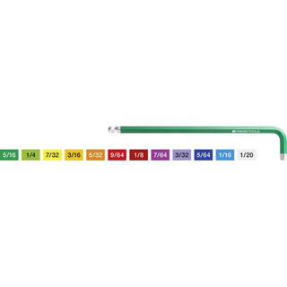 PB Swiss Tools PB 212Z.L 5/16 GR RainBow key L-wrenches, long, with ball point, 5/16 Inch