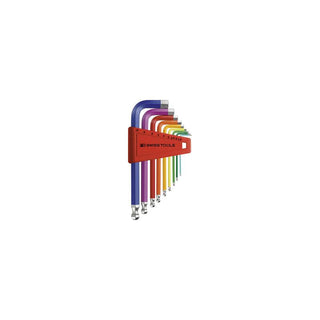 PB Swiss Tools PB 212.H-5 RB Hex Key Set Ballpoint Metric Rainbow 1.5-5mm 6-Piece