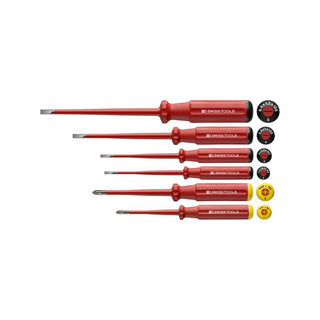 PB Swiss Tools PB 5542.SL Classic VDE Insulated Screwdriver Set, Slim, 6 Pcs