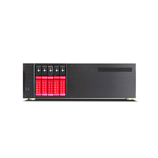 iStarUSA D-350HN-DT-RED 3U Compact 5x3.5" Bay Trayless Hotswap microATX Desktop Chassis