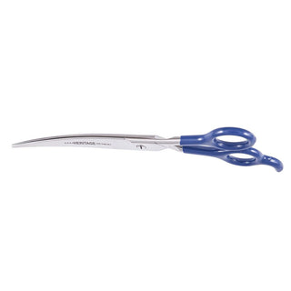 Heritage Cutlery D88-Blu C 8'' Pet Grooming Scissor / Curved Blade / Blue Coated Handles