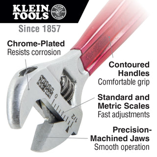 Klein Tools D506-4 4" Plastic Dipped Adjustable Wrench