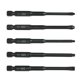 Klein Tools 32234 Power Assorted Driver Set, 3.5" Bits, 5 Piece