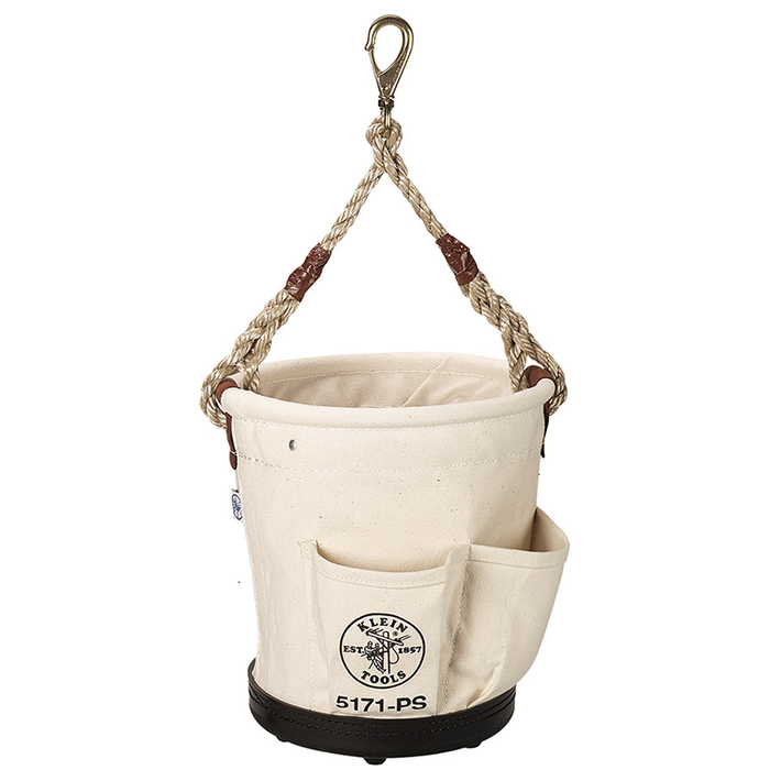 Klein Tools 5171PS Heavy-Duty Tapered-Wall Bucket with 4 Outside Pockets