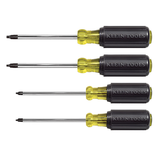 Klein Tools 85664 Square Recess Screwdriver Set, 4 Piece