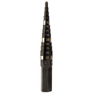 Klein Tools KTSB01 Double Fluted Step Drill Bit #1, 1-8" - 1/2"