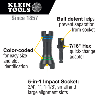 Klein Tools NRHDM 5-in-1 Mini Impact Socket