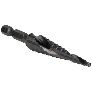 Klein Tools QRST01 Step Drill Bit, Quick Release, Spiral Flute, 1/8 to 1/2"