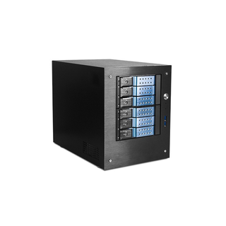 iStarUSA S-46-DE6BL Compact Stylish 6x 3.5" Hotswap Trayless mini-ITX Tower