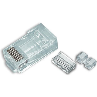 Platinum Tools 106178J RJ45 CAT6 High Performance Round-Solid 3-Prong Modular Plugs, 100-Pack